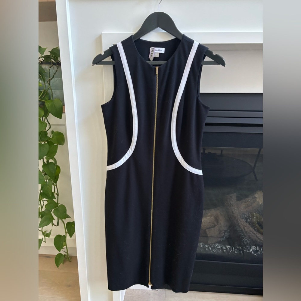 Black Calvin Klein Dress with White Accents